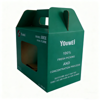 Boîtes d'emballage en carton ondulé biodégradable avec poignée pour jus de fruits et boissons aromatisées en gros – Paquets de 2/4/6