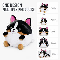 Peluche chien Corgi mignon en coton PP, jouet anti-stress, emballage personnalisé, logo, cadeau, faible MOQ, service OEM ODM, le meilleur