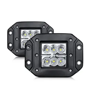 Foco de rejilla central LED de alto brillo incorporado para vehículos todoterreno, iluminación auxiliar de parachoques delantero de coche de voltaje amplio de 12-36V