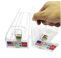 Poussoir et diviseur à étagère latérale simple en matériau PS de supermarché Poussoir à cigarettes en métal PVC pour tabac en matière plastique