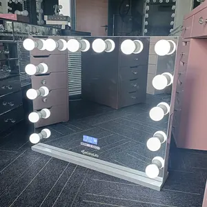 Stock in USA! Docarelife Girls Cosmetic Makeup Mirror Lighted Hollywood Style Vanity Mirror with Bulbs and Speaker