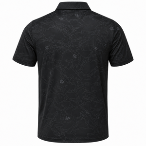Polo camouflage homme, décontracté, manches courtes, motif imprimé foncé, 88% polyester 12% élasthanne 150GSM, en stock, vente en gros - Product Image 4