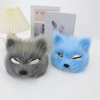 Masque de renard et de chat en peluche fait main pour Halloween, idéal pour les fêtes costumées, les réunions et la décoration faciale – Style amusant