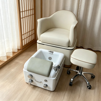 Fauteuil de manucure et pédicure haut de gamme avec bain de pieds, électrique et inclinable, pour extensions de cils, avec massage du dos