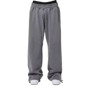 Pantalones de chándal de algodón de rizo francés superventas, diseño holgado de estilo callejero con fondo de Color sólido, opciones de pedido a granel personalizables - Product Image 1