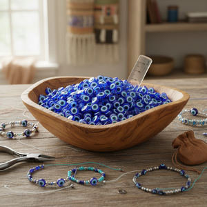 Lot de 1000 accessoires de bijoux en plastique Evil Eye 10mm - Product Image 3