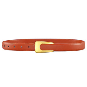 Nuevo cinturón de cuero superior para mujer, cinturón de lujo con doble botón en C, cinturón de vestir para mujer - Product Image 4