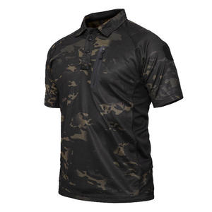 Polo tactique camouflage pour homme, à séchage rapide, coupe ajustée, manches courtes, respirant et confortable, idéal pour l'été - Product Image 4