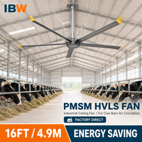 Ventilateur de circulation d'air HVLS de 4,9 m (16 pieds) à prix d'usine, à économie d'énergie, pour étable à vaches