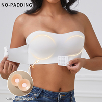 Sujetador Bandeau sin Costuras OEM de Copa Grande, Transpirable, sin Varillas, con Cierre Frontal, Talla Grande, sin Tirantes, para Mujeres con Busto Grande