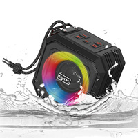 BKK Haut-parleur sans fil portable pour camping, avec lumières colorées, étanche et anti-poussière, mini enceinte musicale TF, vente chaude