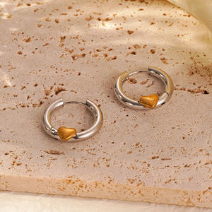 Bijoux de luxe, plaqué or 18 carats, acier inoxydable, géométrique irrégulier, tendance minimaliste, boucles d'oreilles créoles pour femmes - Product Image 5