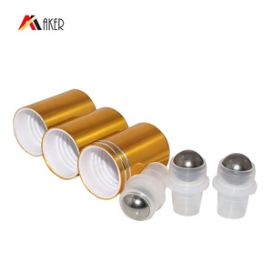 Hot sale cobalt blue 10ml empty glass roll on bottle with gold aluminum covered screw cap and stainless steel roller <span class=keywords><strong>ball</strong></span> - Product Image 5