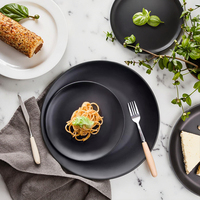 Groothandel Elegante Herbruikbare Restaurant Ronde Melamine Zwart Lader Plaat
