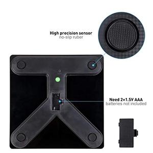 180kg Electronic Body Fat Scale with APP for Bathroom Use Glass <b>Square</b> LCD Display for Enabled Backlight - Product Image 4
