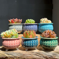 Pots en grès écologiques bohèmes modernes, poterie en céramique, pot à fleurs pour plantes succulentes, cactus, cadeau de bricolage, décoration de jardin