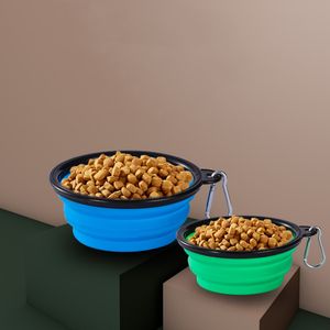 Grosir minuman portabel perjalanan luar ruangan mangkuk air mulut lembut untuk anjing mangkuk pengumpan makanan dapat dilipat warna acak - Product Image 1