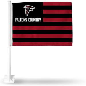 Expédition rapide, drapeau de voiture imprimé des Falcons d'Atlanta, 100% polyester, bannière incluse, mât de drapeau neuf - Product Image 5