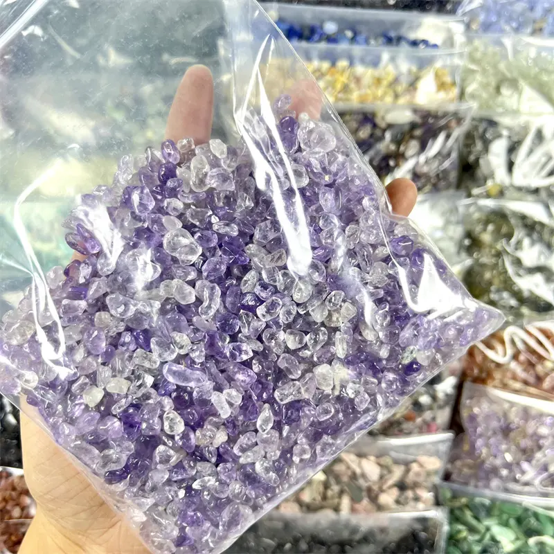 Factory price 5-7mm Natural Quartz Garden Gravel Stone Healing Crystal Chips Stone For Outdoor Decoration