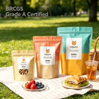 Sachets personnalisés imprimés de qualité alimentaire avec fermeture éclair, anti-odeur, en plastique, avec fenêtre, pour noix, snacks et aliments pour animaux de compagnie