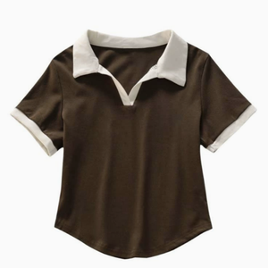 <b>Women's</b> Gray Knitted Breathable Cotton/Bamboo Fiber Short Sleeve for Shirt Casual Solid Color Regular Length V-<b>Neck</b> Design - Product Image 2