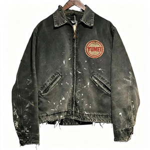 Vestes de travail d'hiver personnalisées pour hommes, style camionneur, en sergé de coton vieilli, toile de canard, streetwear, avec patchs en jean - Product Image 1