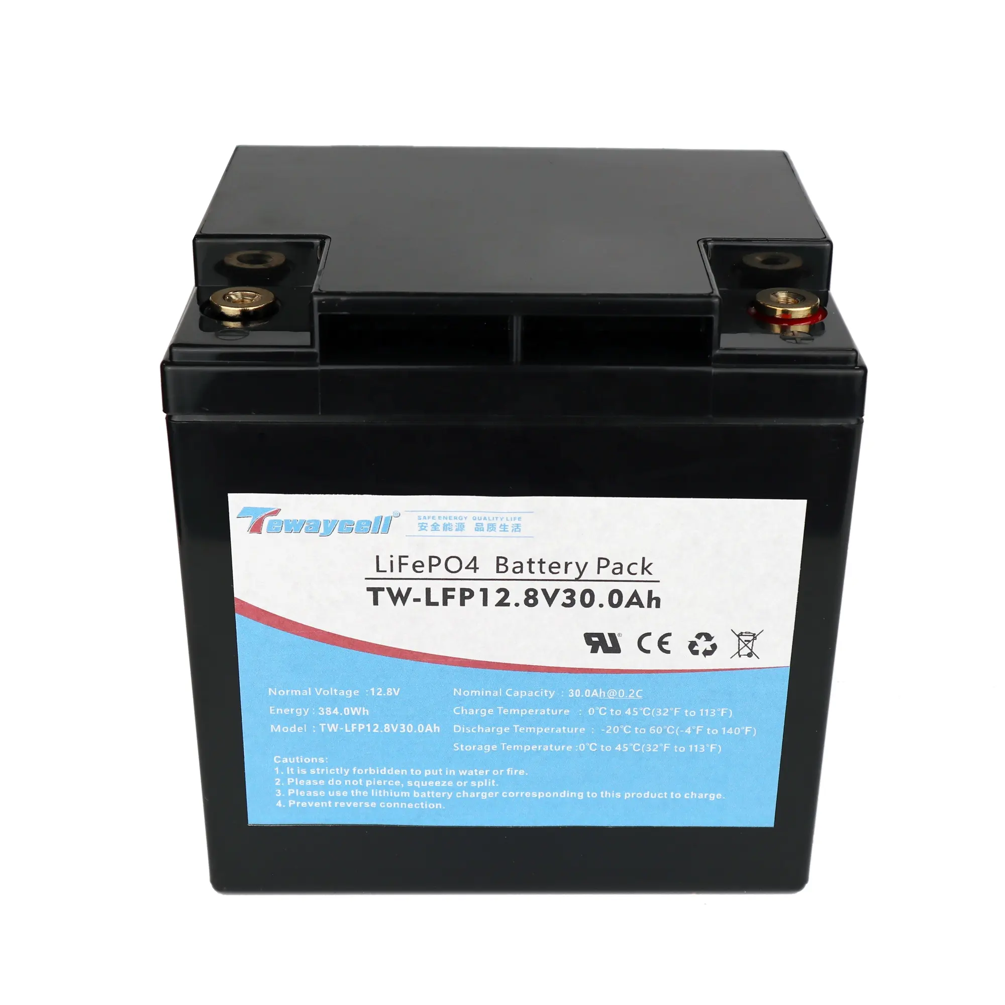 12.8V 30Ah LFP แบตเตอรี่ลิเธียมเหล็กสำหรับ UPS RV EV Marine แบตเตอรี่ทดแทนกรดตะกั่ว12V 24V 48V