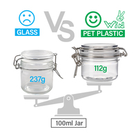 RTS 10 buah/Lot 100ml stoples plastik bersegel hewan peliharaan plastik krim Jam multifungsi ringan dengan gesper baja tahan karat
