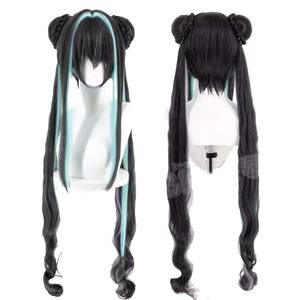 Parrucca Lunga Nera e Verde per Costume da Sirena Anime per Donna, Festa di Halloween GAHC-031 - Product Image 1