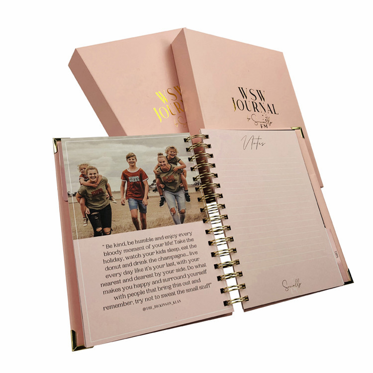 Notebook Printing 2021 2022 Weekly Daily Planner Personalized Fabric Custom Cloth Wire-o Softcover Paper Notebook Printing