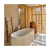 Baignoire en travertin au design moderne Newstar, baignoire en pierre naturelle, décoration de salle de bain de luxe, baignoire sur mesure, baignoire autoportante