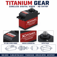 Moteur servo à engrenages en titane XQ-POWER XQ-S4116F 16KG 210 degrés pour télécommande, avion RC, robot, sans noyau, vente en gros OEM 8.4V