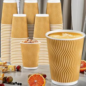 แก้วกาแฟกระดาษแบบใช้แล้วทิ้งขนาด 12 ออนซ์ 150 ใบ ผนังลูกฟูก ฉนวนกันความร้อน ปราศจากสาร BPA ป้องกันการรั่วซึม แข็งแรง ทนทาน สำหรับเครื่องดื่มร้อน/เย็น - Product Image 2