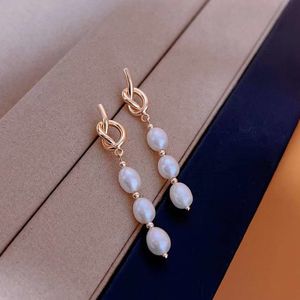 Ensemble de bijoux en perles d'eau douce pour femmes Hesiod, plaqué or, boucles d'oreilles à crochet enveloppantes, manchette, tendance pour les filles - Product Image 2