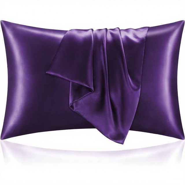 High Quality Cheap Luxury Pillow Cover Silky Cooling Satin Pillowcase for Hair and Skin Less Frizz Purple Pillow Covers