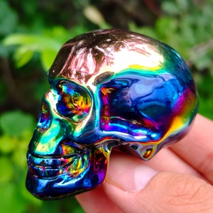 Crâne en obsidienne aura naturelle de guérison en gros, cadeau unique pour lui/elle, objet de collection pour la maison ou l'affichage sur table - Product Image 2