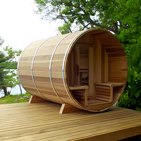Poêle de sauna électrique 6KW pour extérieur, type capsule, avec fonction vapeur, en bois massif de pruche, pour usage en villa