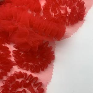 Nuovo Design Tessuto in <span class=keywords><strong>Tulle</strong></span> Morbido 100% <span class=keywords><strong>Nylon</strong></span> con Ricamo 3D, Traspirante per Abiti da Sposa, Feste e Decorazioni - Product Image 3