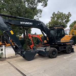 Excavadora Usada en Excelentes Condiciones, Excavadora de Ruedas Hyundai 210 de Segunda Mano, Excavadoras Hyundai Usadas en Stock - Product Image 4