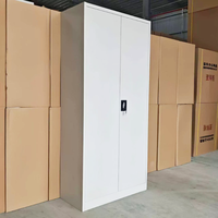 Armoire de classement moderne à 5 niveaux réglables, 2 portes battantes, en acier laminé à froid, en kit, pour bureau