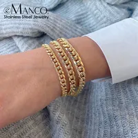 Bracelet à breloques EMANCO pour femme 4MM/6MM/8MM, classique en acier inoxydable plaqué or, accessoires de mode, vente en gros directe usine