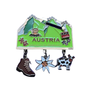 Autriche personnalisé 3D mignon aimant de réfrigérateur Costumes traditionnels Souvenirs touristiques autocollants magnétiques en métal aimant de réfrigérateur autrichien - Product Image 3