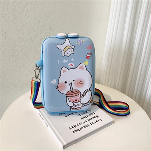 Large Capacity Zipper Cute Cartoon Hard Shell Shoulder Bag Storage Stationery Messenger <b>Pencil</b> case - Product Image 4