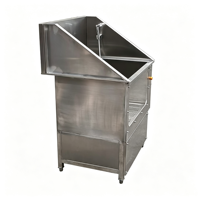 Baignoire d'hydrothérapie professionnelle pour animaux de compagnie en acier inoxydable - Grande station de bain pour chiens avec bulles et fenêtre de visualisation