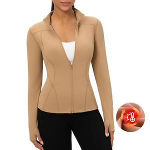 Women Zip-Up <b>Yoga</b> <b>Jacket</b> Slim-Fit Quick Dry Workout Top Stand Collar Running Gym Warm Autumn <b>Jacket</b> - Product Image 1