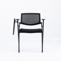 Usine directement tissu rembourré chaise d'école pli chaise de formation avec tablette d'écriture empilable conférence tablette chaise en gros