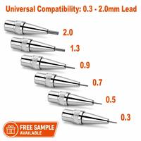 ZHUOPIN ZP-DF612 Lápiz Mecánico de Aleación de Aluminio de 0.5mm con Logotipo Personalizado, Embrague de Tres Mordazas Profesional para Dibujo, Venta al por Mayor