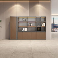 Armoire de rangement de documents de bureau moderne haut de gamme, autoportante, avec compartiments ouverts/fermés mixtes, modulaire et personnalisable pour écoles et hôtels