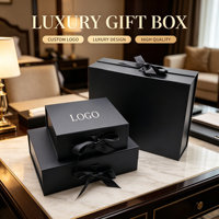 Boîte cadeau magnétique noire personnalisée OEM avec laminage mat, doublure en éponge, fermeture magnétique de luxe pour parfums, bijoux et cadeaux de fête