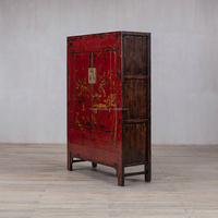 Armoire de rangement haute en bois massif TAILAI, style rétro chinois, design traditionnel, écologique, faite à la main, pour salon et appartement